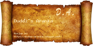 Dudás Aranka névjegykártya