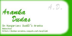 aranka dudas business card